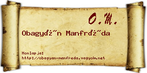 Obagyán Manfréda névjegykártya
